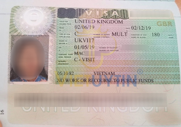 Visa công tác Anh của chị Thúy