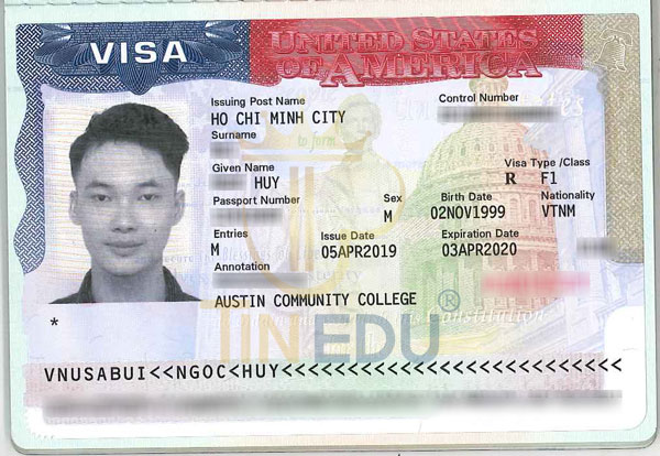 Visa du học Mỹ - Bùi Ngọc Huy