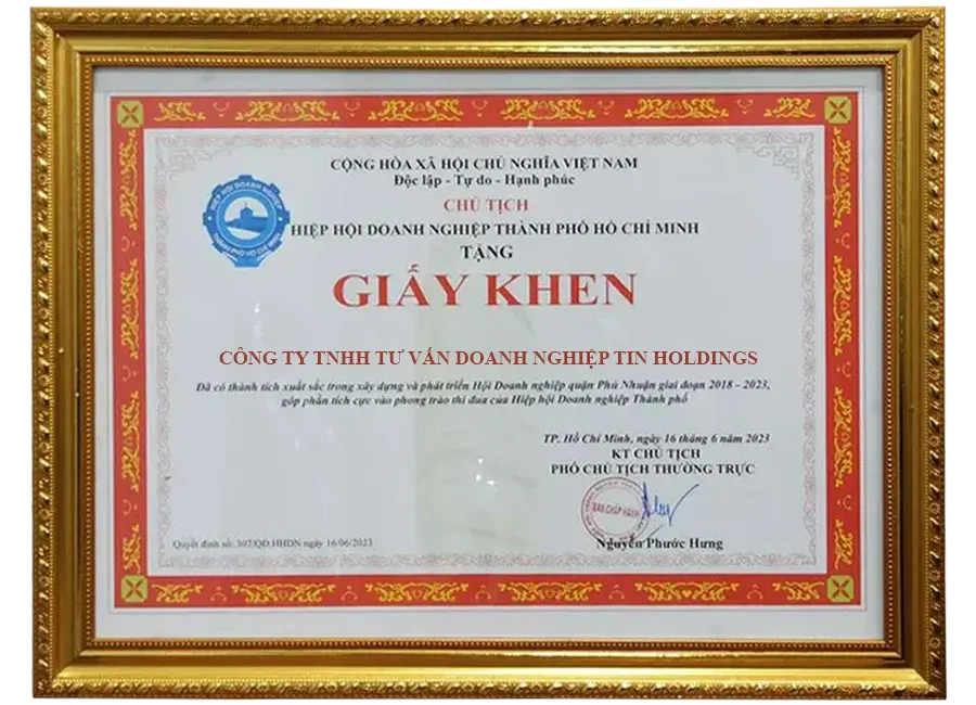 Giấy khen hội DN Phú Nhuận