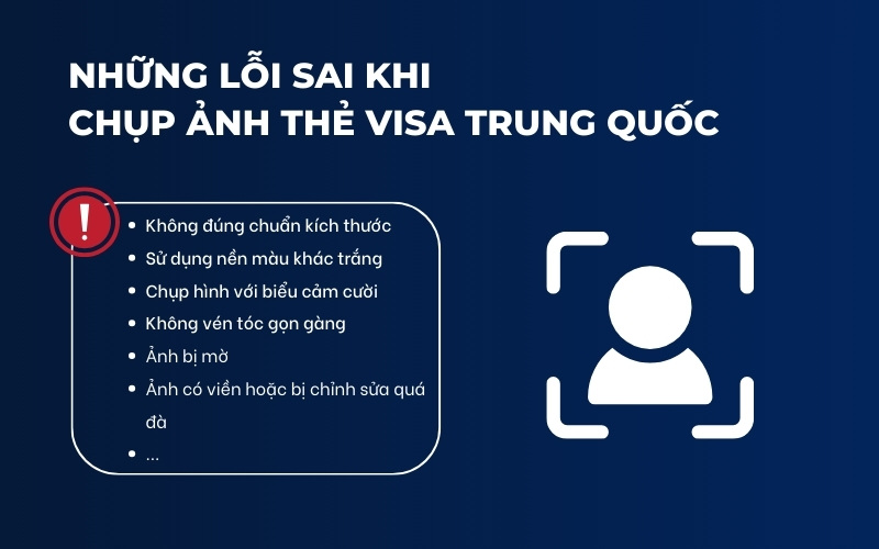 Lỗi sai ảnh visa Trung Quốc