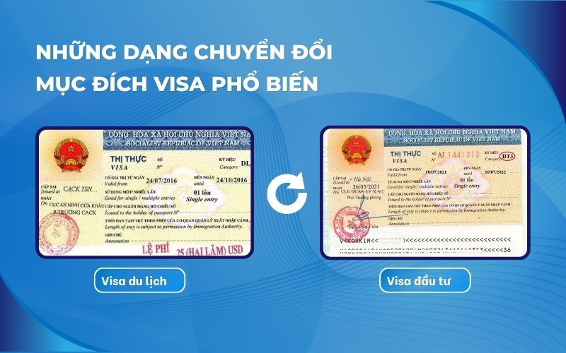 Các dạng chuyển đổi mục đích visa