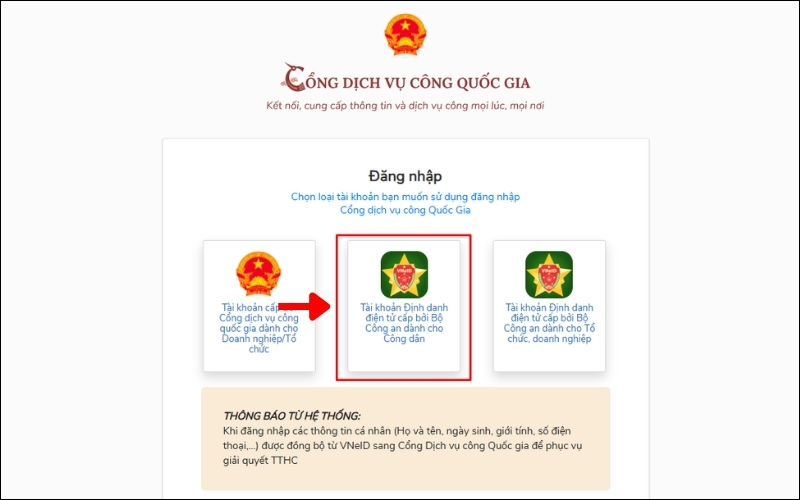 Tài khoản định danh CT07 và CT08