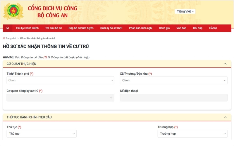 Nộp hồ sơ CT07 và CT08