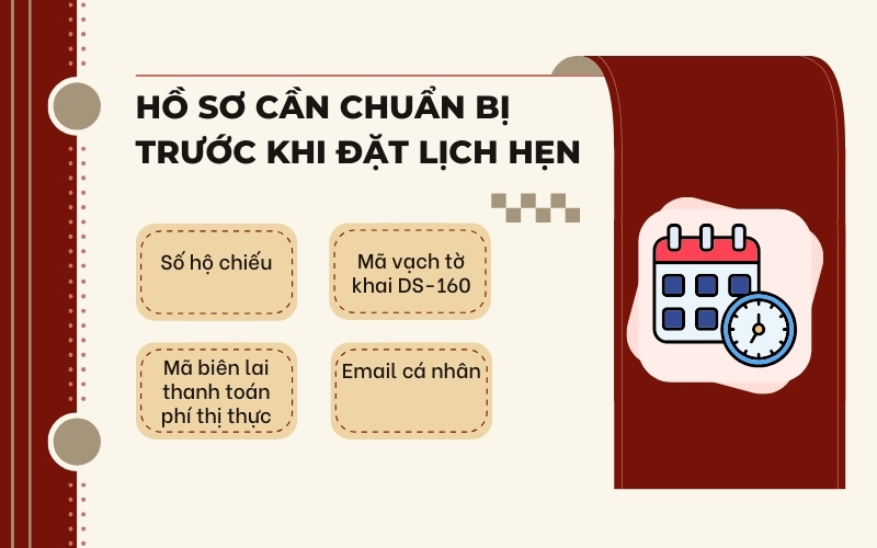 Hồ sơ đặt lịch phỏng vấn visa Mỹ