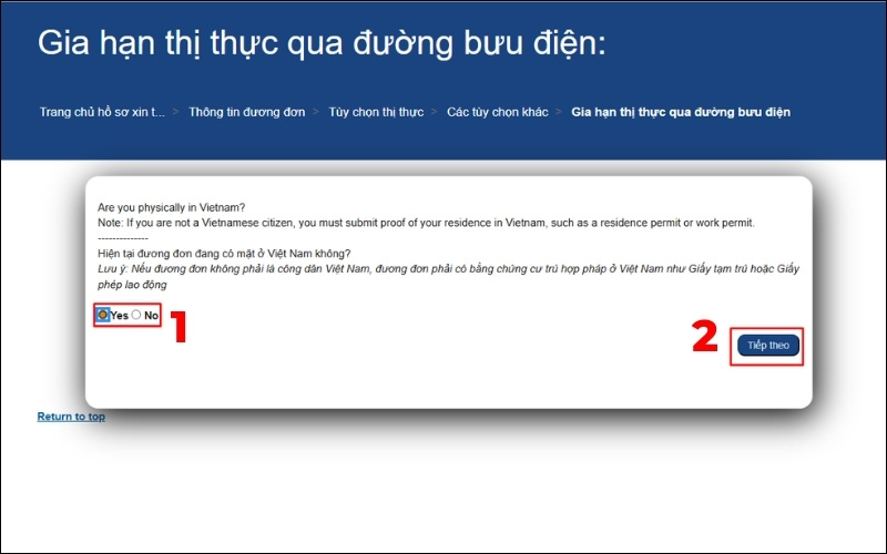 Tiếp tục chọn Yes