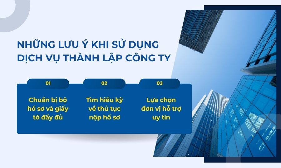 Những điều cần lưu ý khi sử dụng dịch vụ thành lập công ty