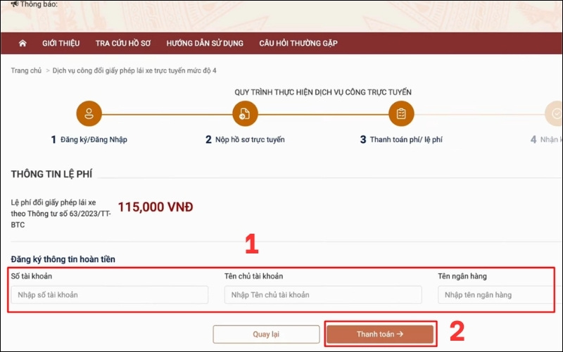 Thanh toán đổi giấy phép lái xe cho người nước ngoài