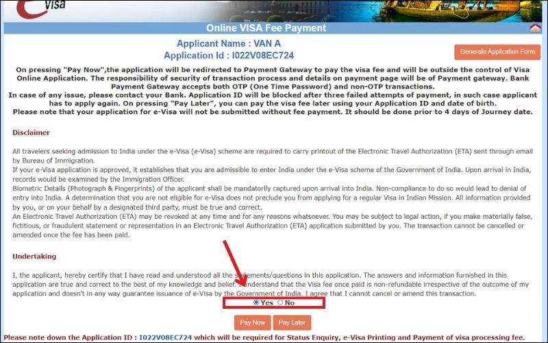 Lệ phí E visa Ấn Độ
