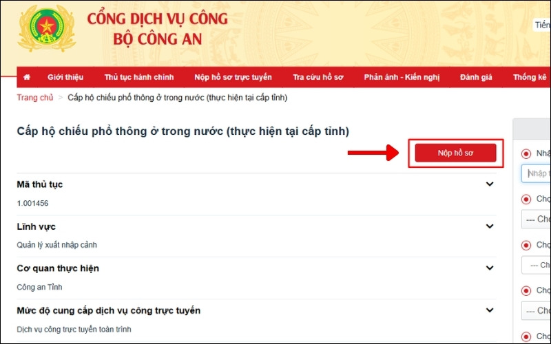 Nộp hồ sơ gia hạn hộ chiếu online