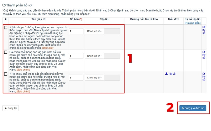 Tải hồ sơ gia hạn hộ chiếu online