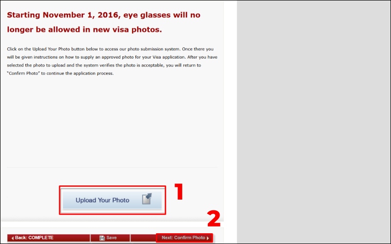 Tải ảnh thẻ gia hạn visa Mỹ
