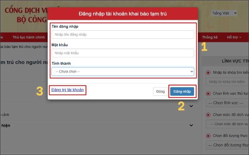 Đăng nhập tài khoản