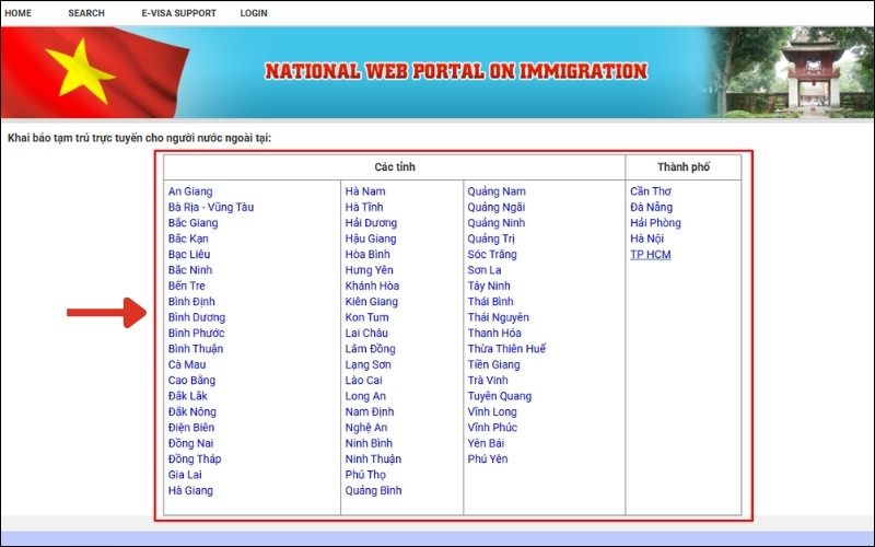 Chọn cơ sở khai báo