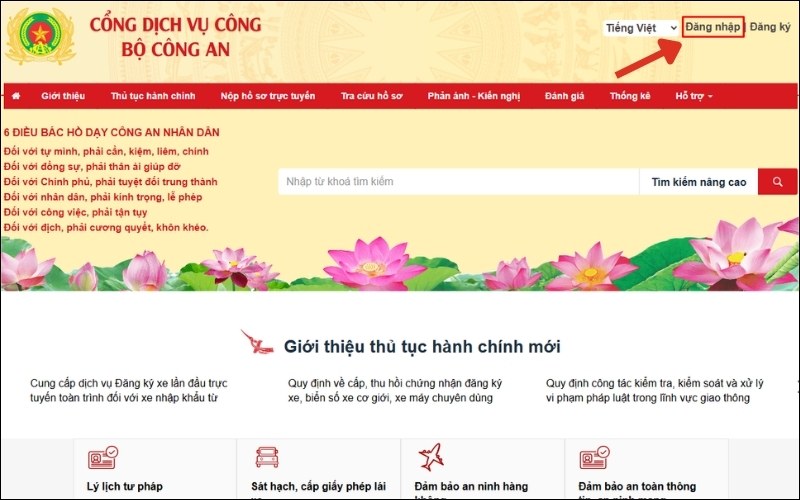 Truy cập khai báo tạm trú cho người nước ngoài