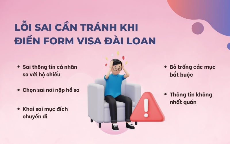 Lỗi sai khai form visa Đài Loan