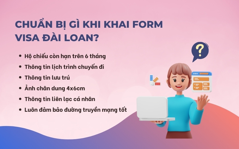 Yêu cầu khai form visa Đài Loan