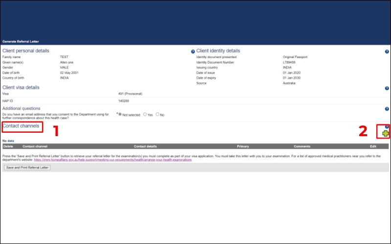Kênh liên lạc khám sức khỏe visa Úc