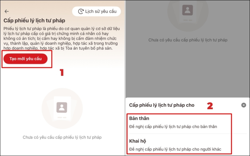 Tạo yêu cầu cấp