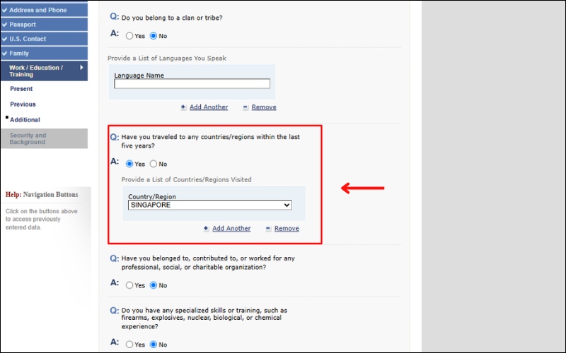 Bổ sung mẫu đơn xin visa Mỹ DS 160