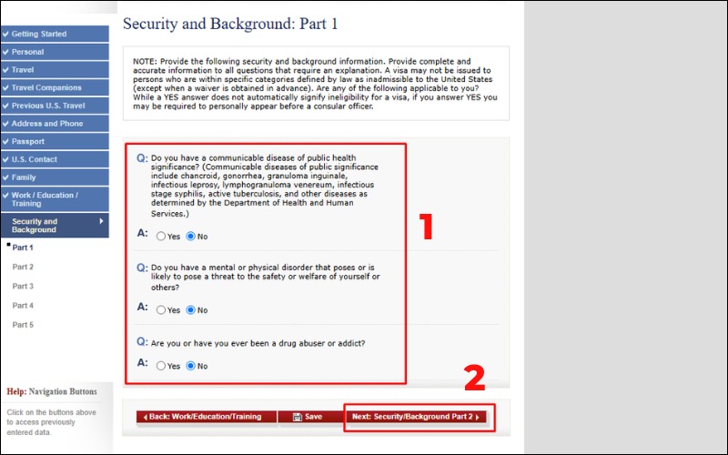 Lý lịch mẫu đơn xin visa Mỹ DS 160