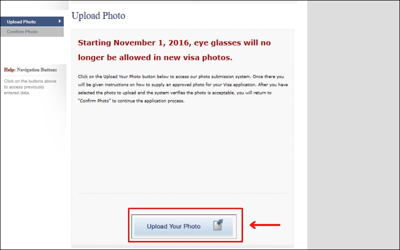 Tải ảnh mẫu đơn xin visa Mỹ DS 160