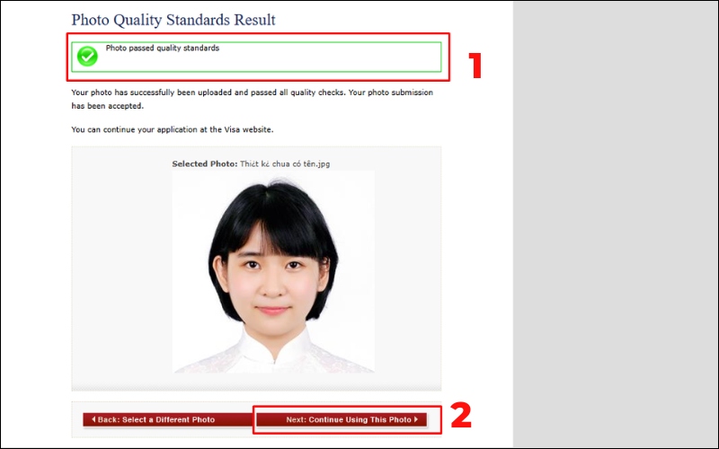 Ảnh chân dung mẫu đơn xin visa Mỹ DS 160