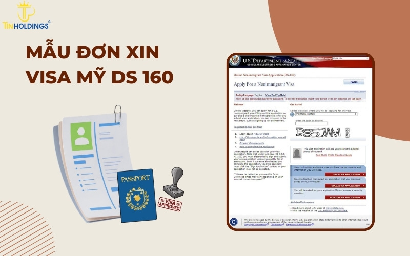 Mẫu đơn xin visa Mỹ DS-160