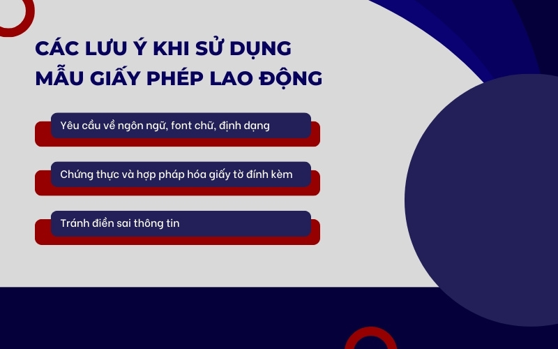 Lưu ý sử dụng giấy phép lao động