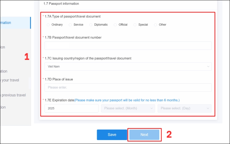 Hộ chiếu mẫu tờ khai xin visa Trung Quốc