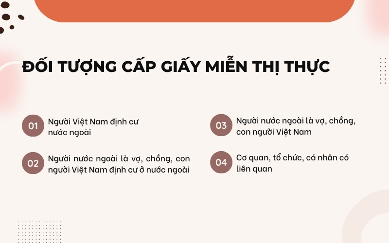 Đối tượng cấp giấy miễn thị thực