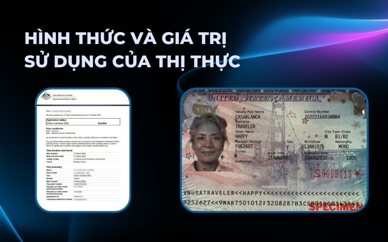 Hình thức sử dụng thị thực