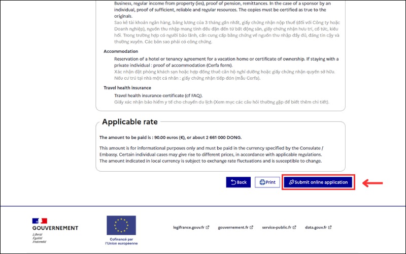 Bắt đầu điền đơn