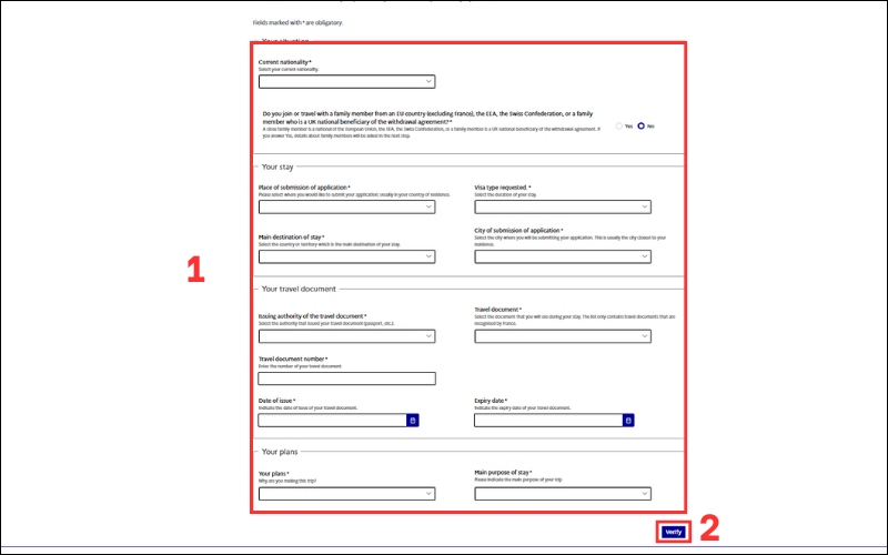 Nhập đầy đủ thông tin