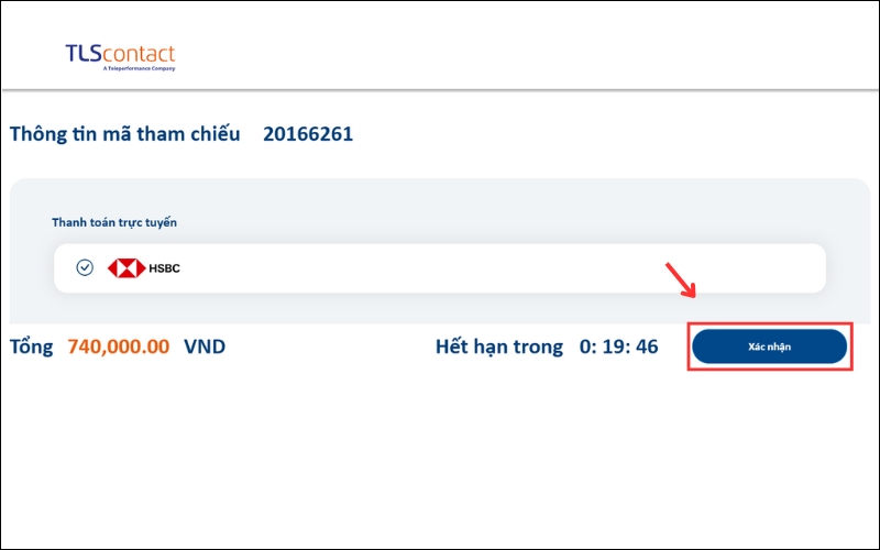 Xác nhận lịch hẹn TLSContact