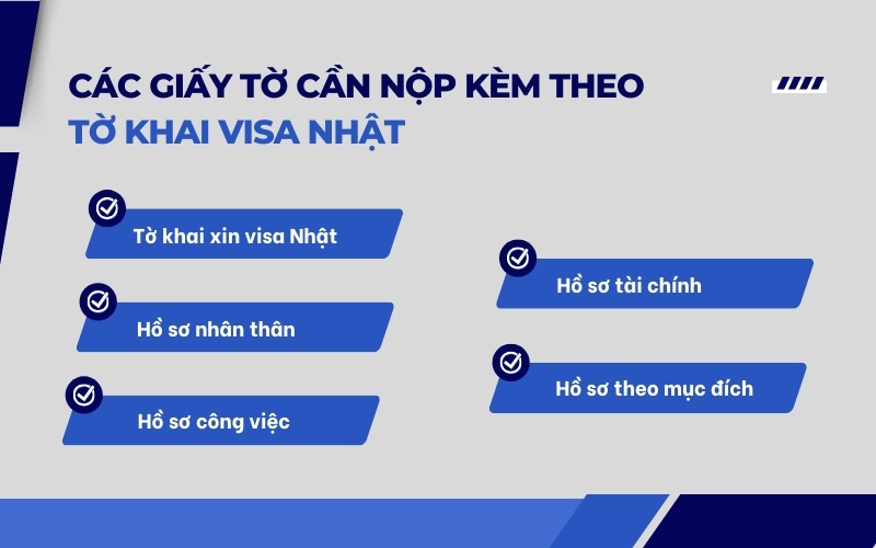 Giấy tờ của tờ khai xin visa Nhật
