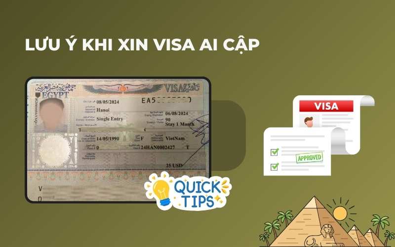 Lưu ý khi xin visa Ai Cập