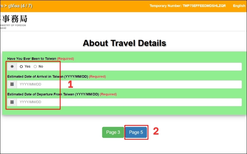 Nhập thời gian visa Đài Loan