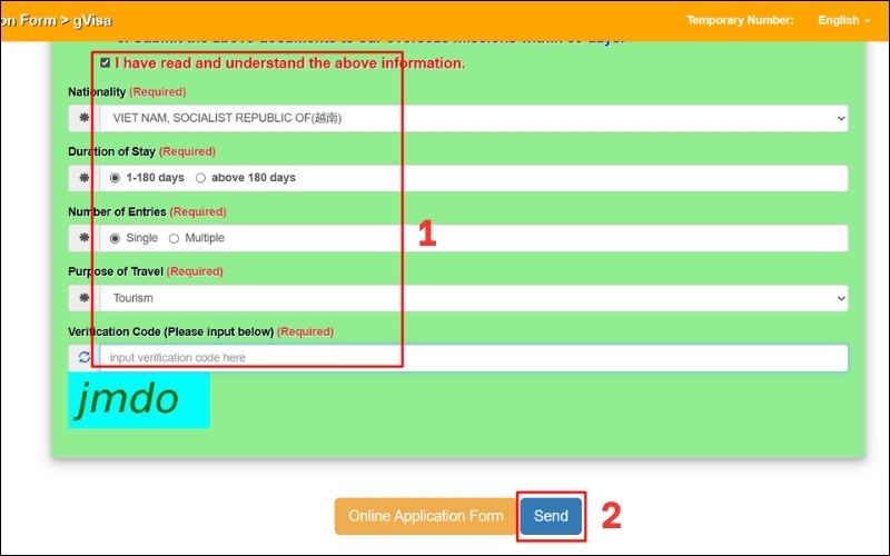Chọn điều Khoản visa Đài Loan