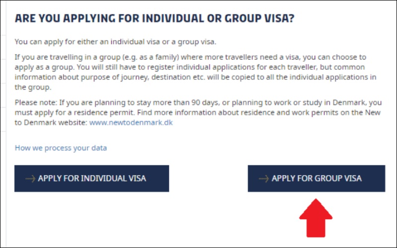 Appy for group visa