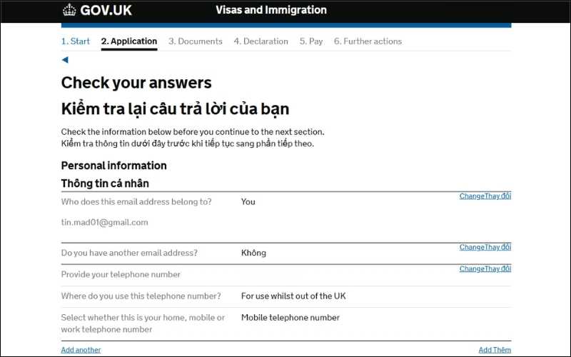 Hoàn thành tờ khai visa du lịch Anh