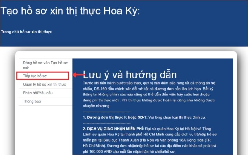 Tiếp tục hồ sơ