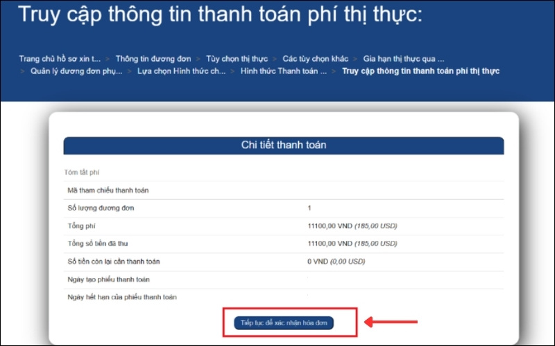 Xác nhận hóa đơn visa du lịch Mỹ