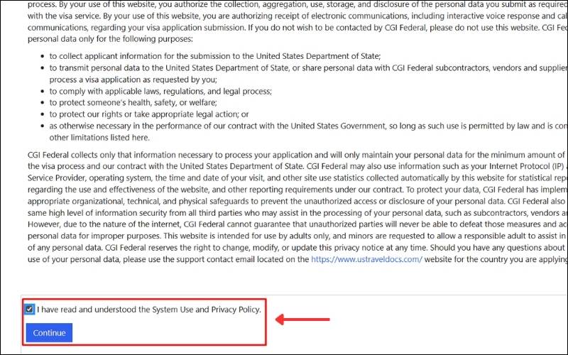 Điều khoản visa du lịch Mỹ