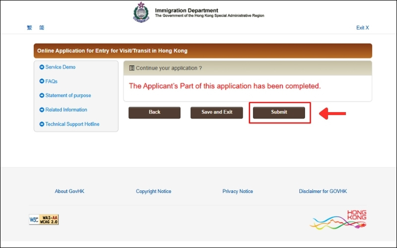 Hoàn tất visa Hong Kong