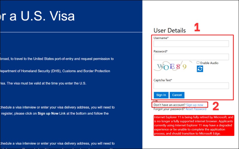 Đăng nhập vias Mỹ