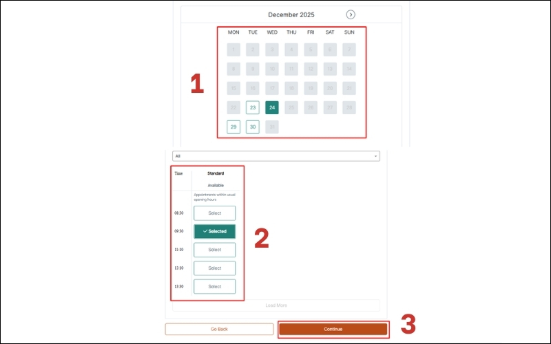 Giờ hẹn visa Na Uy