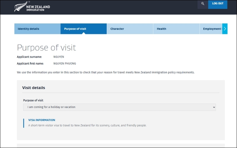Mục đích chuyến đi