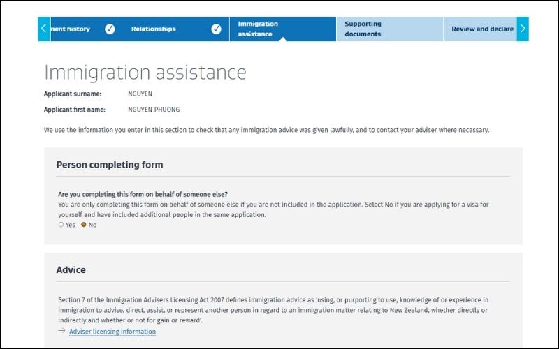 Người hỗ trợ visa New Zealand