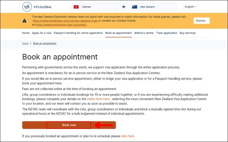 Đặt hẹn visa New Zealand
