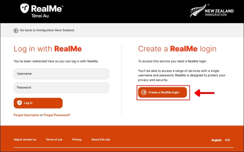 Truy cập web visa New Zealand
